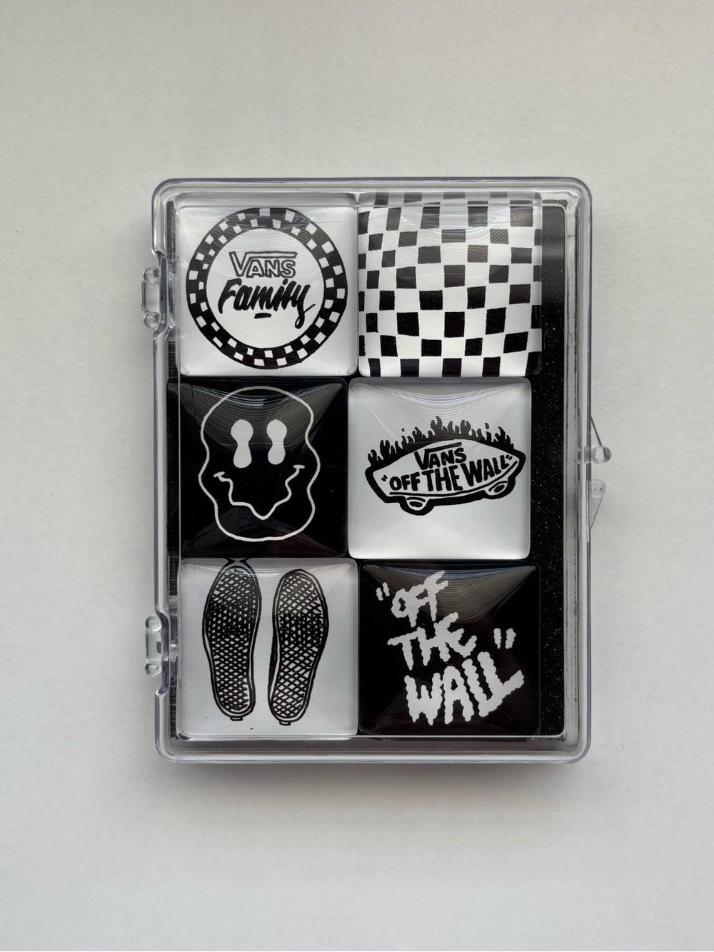 VANS Retro Magnet Set 6 Pack Black and White Fridge Locker Magnets